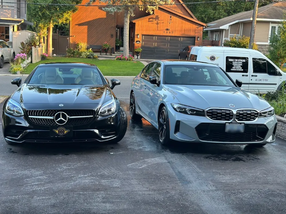 Two detailed vehicles parked after mobile detailing service in Ottawa