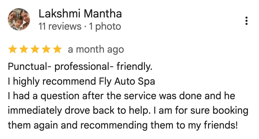 Google review from Lakshmi Mantha